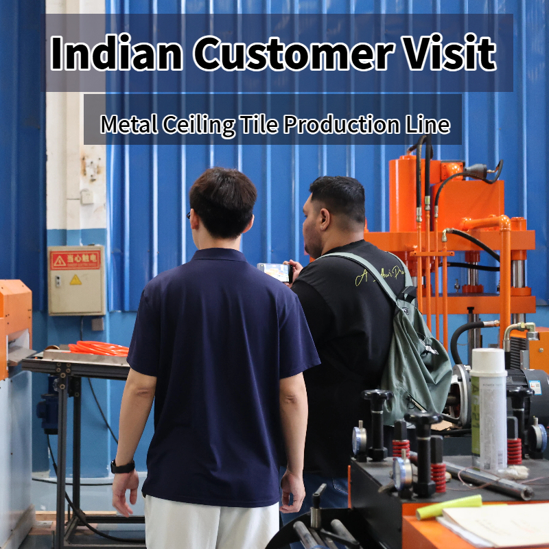 Indian Customer Visit: Metal Ceiling Tile Production Line