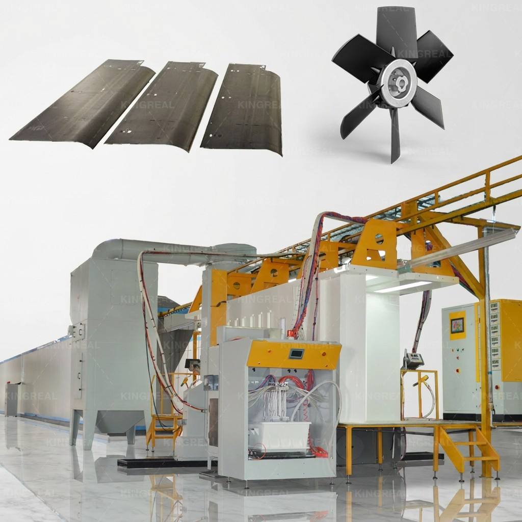 Linea di verniciatura a spruzzo di polveri metalliche