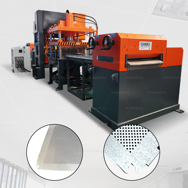Linea di perforazione per soffitti metallici completamente automatica