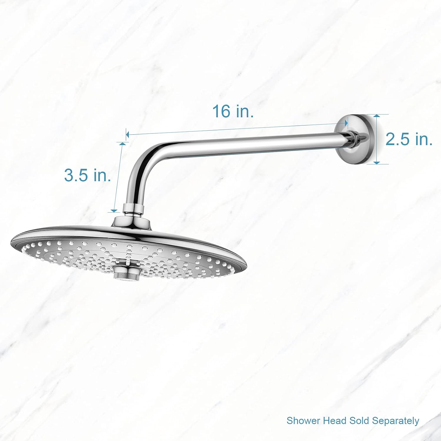 OFFO Wall Mount Shower Arm with Flange, For Fixed Shower Head & Handheld Showerhead