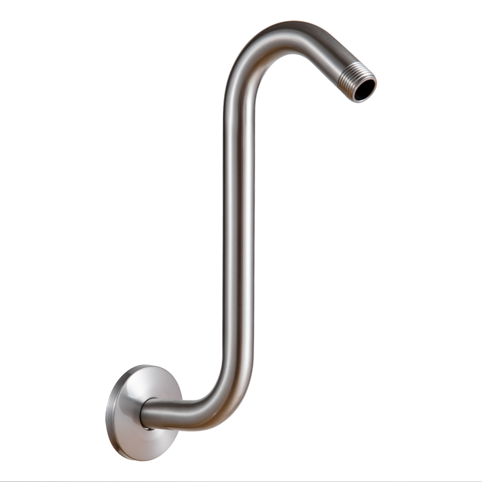 OFFO S Shaped Shower Arm with Flange, High Rise Goose Neck Shower Arm Extension