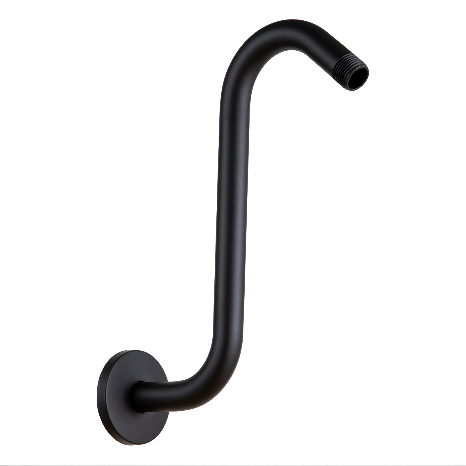 OFFO S Shaped Shower Arm with Flange, High Rise Goose Neck Shower Arm Extension
