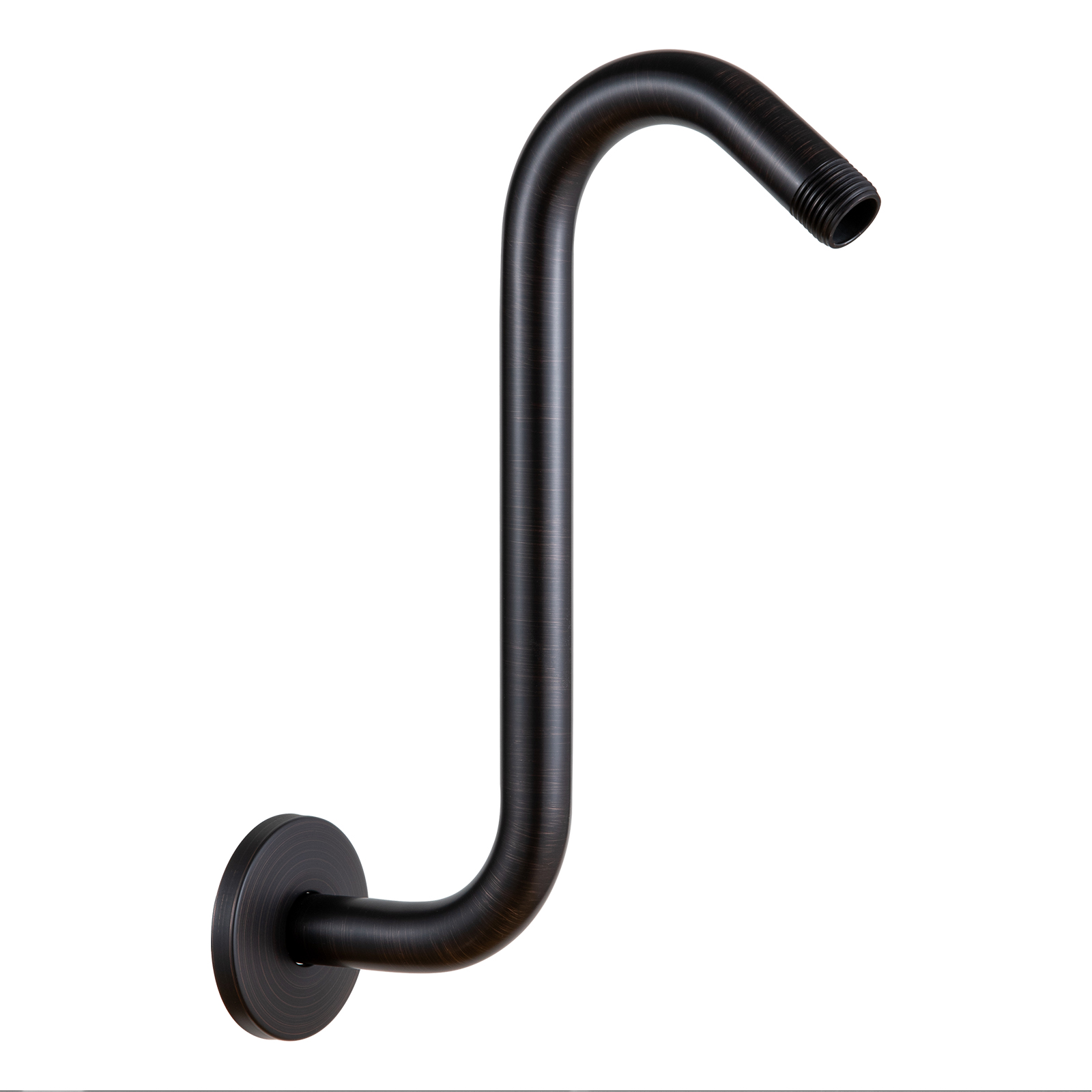 OFFO S Shaped Shower Arm with Flange, High Rise Goose Neck Shower Arm Extension