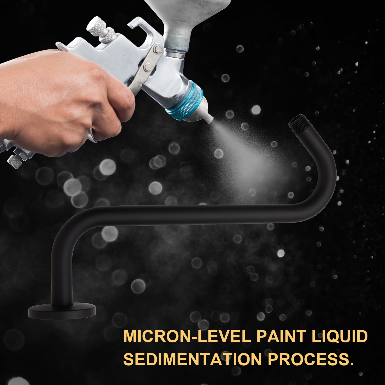 OFFO S Shaped Shower Arm with Flange, High Rise Goose Neck Shower Arm Extension