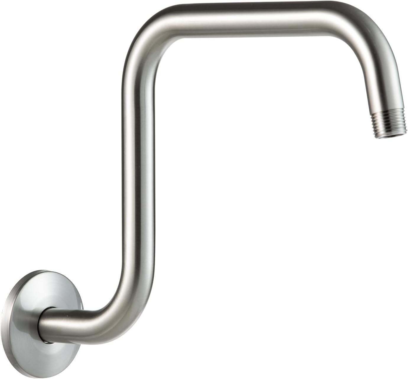 OFFO S Shaped Shower Head Extension Arm 13 Inch, High Rise Extender with Flange