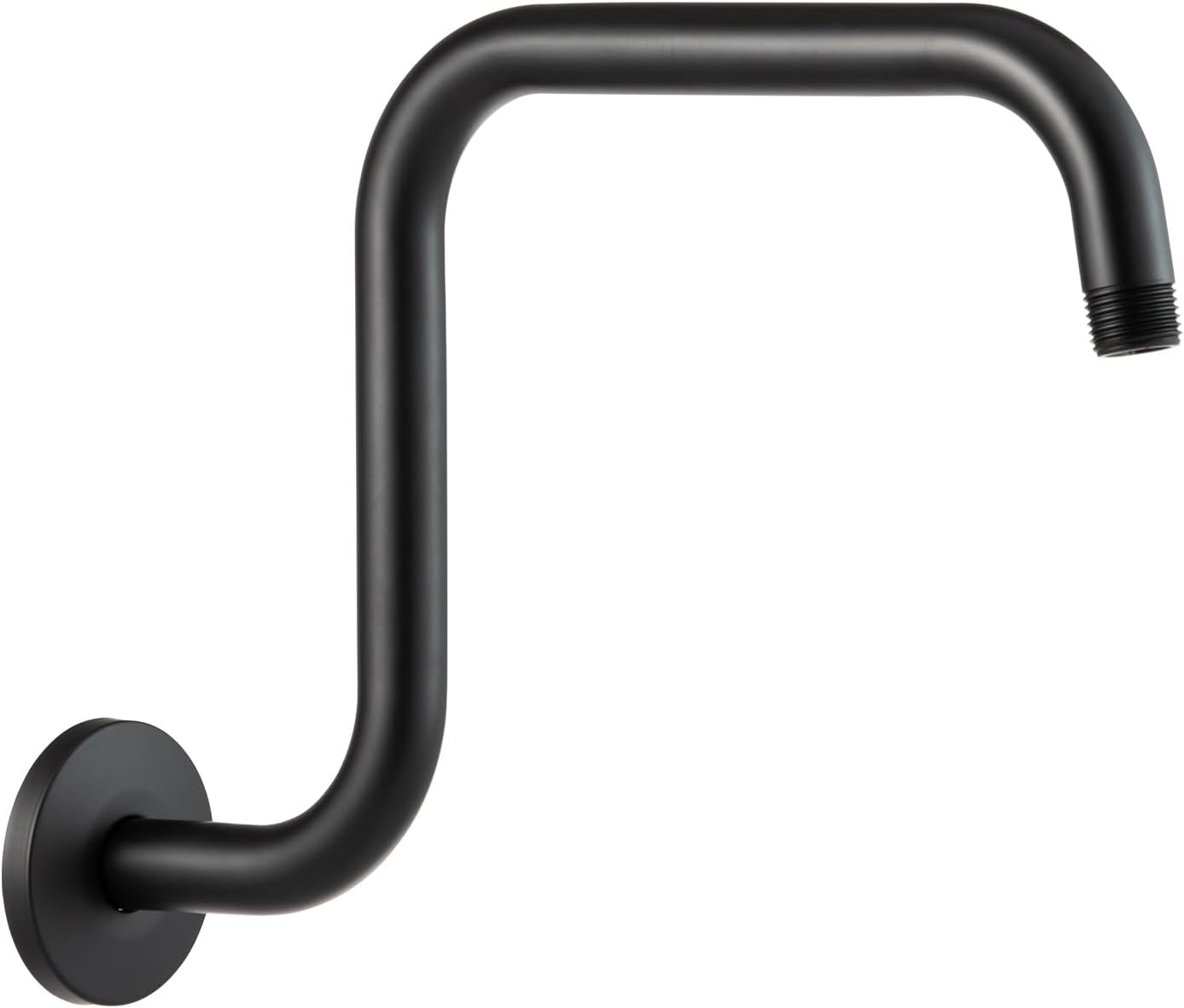 OFFO S Shaped Shower Head Extension Arm 13 Inch, High Rise Extender with Flange