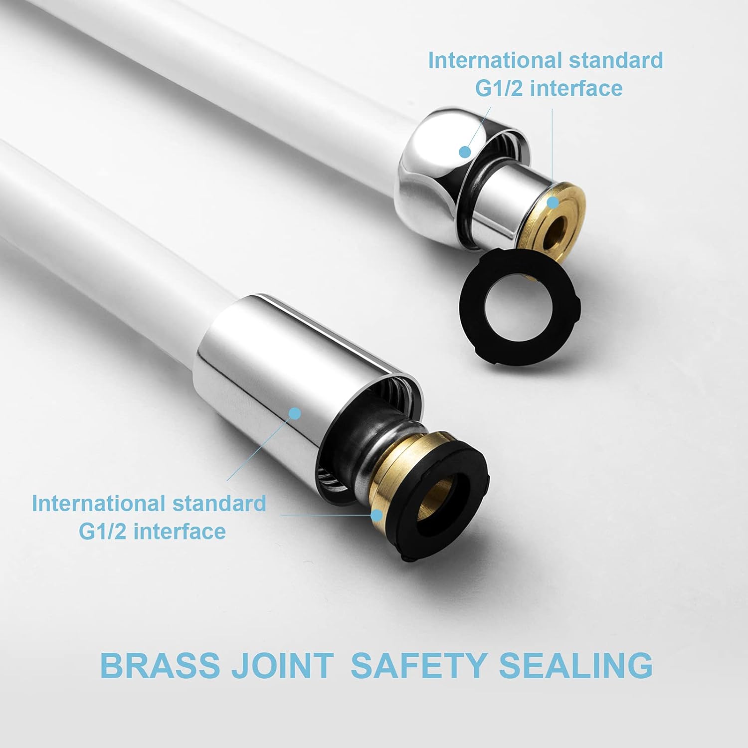OFFO Ultra-Flex RV PVC Shower Hose, Flex Hoses Extension with Brass Insert and Nut