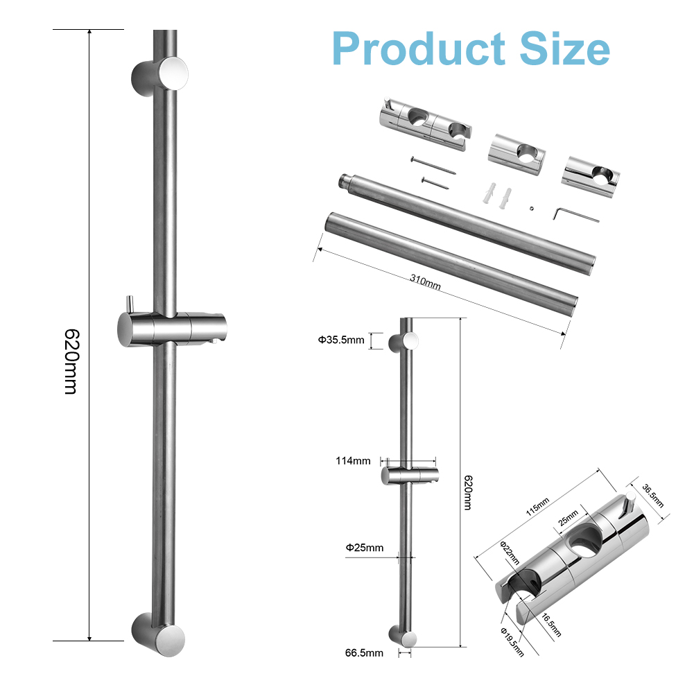 shower slide bar