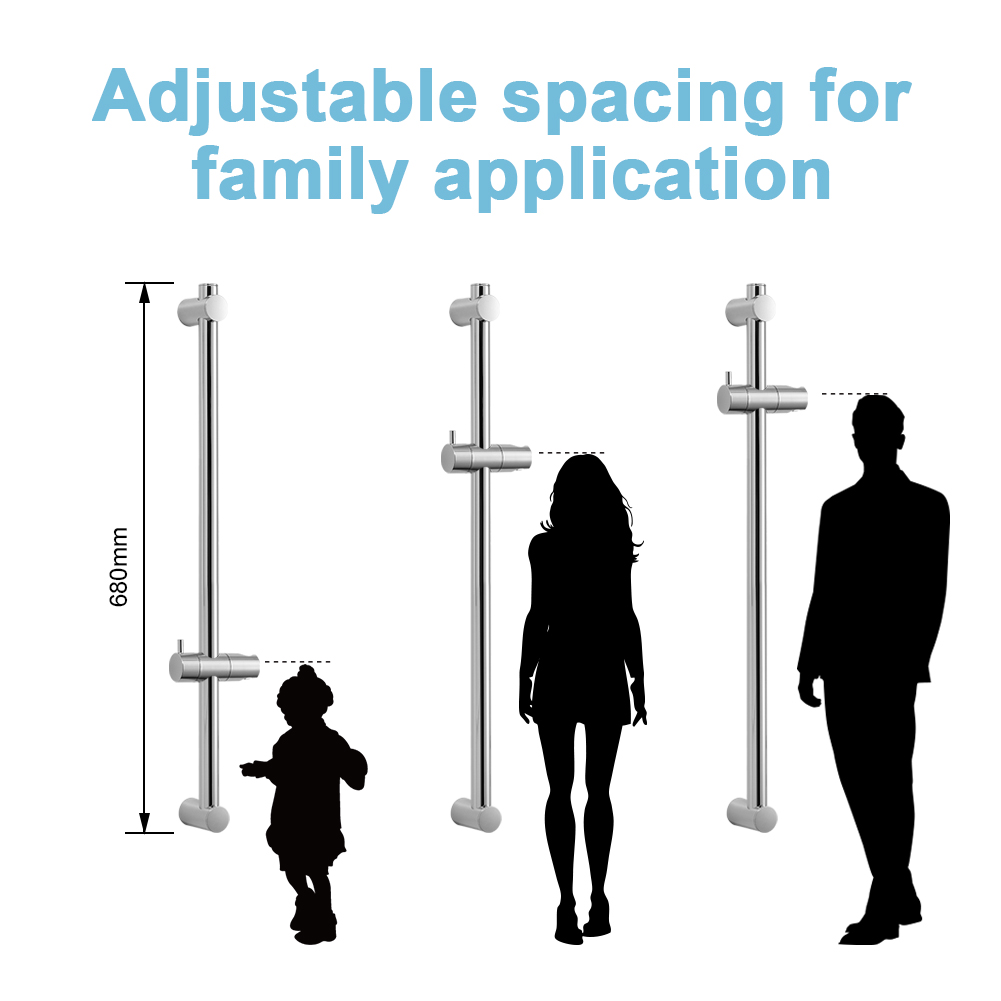 OFFO All-in-One Shower Slide Bar, Adjustable Installation Distance with 360° Adjustable Handheld Shower Head Holder
