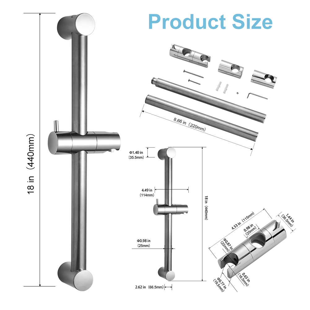 shower slide bar