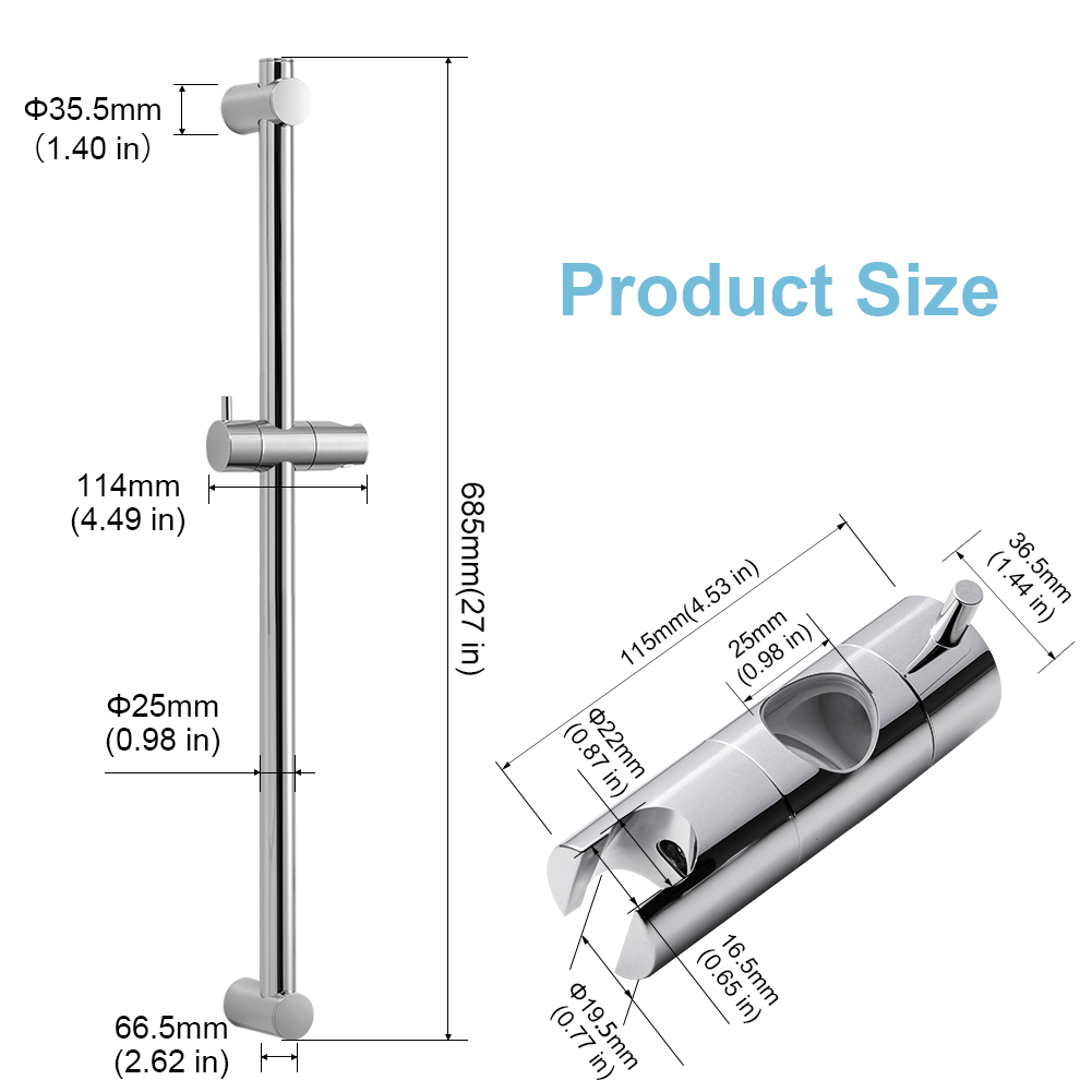 shower slide bar
