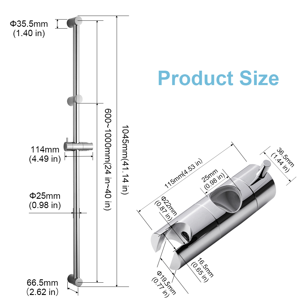 shower slide bar