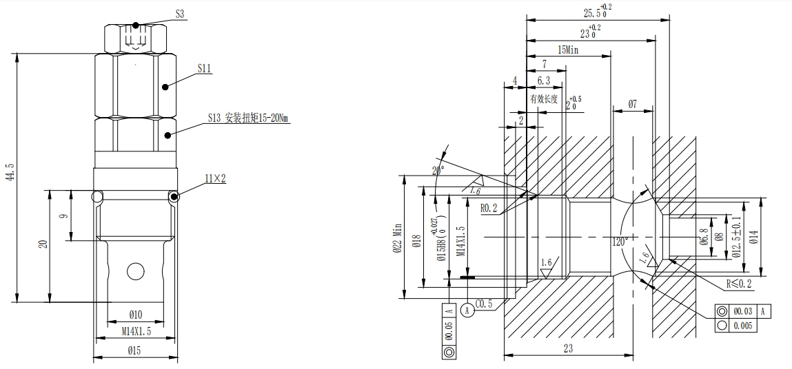 Direct Acting Ball Type Cartridge Relief Valve