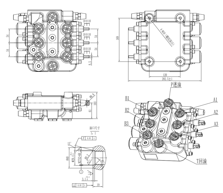 Manual Monoblock Directional Valve