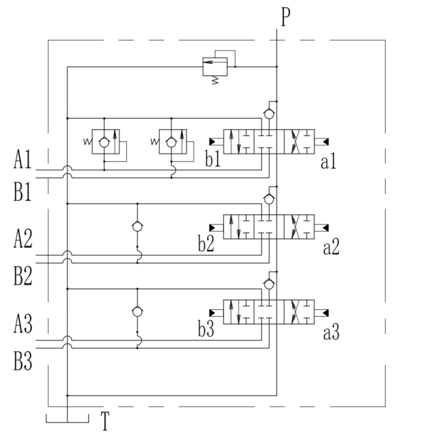 3 Spool Monoblock Directional Control Valve