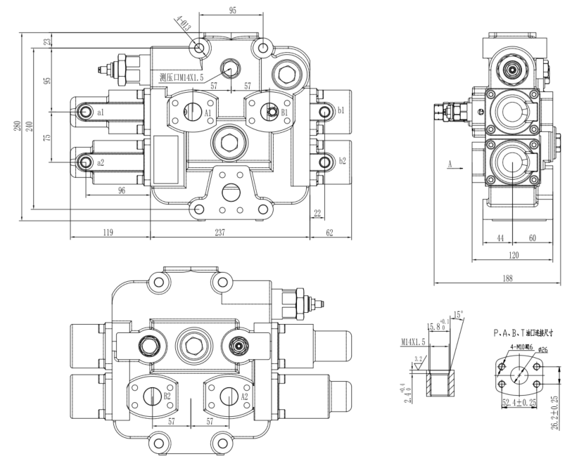Monoblock Hydraulic Directional Control Valve