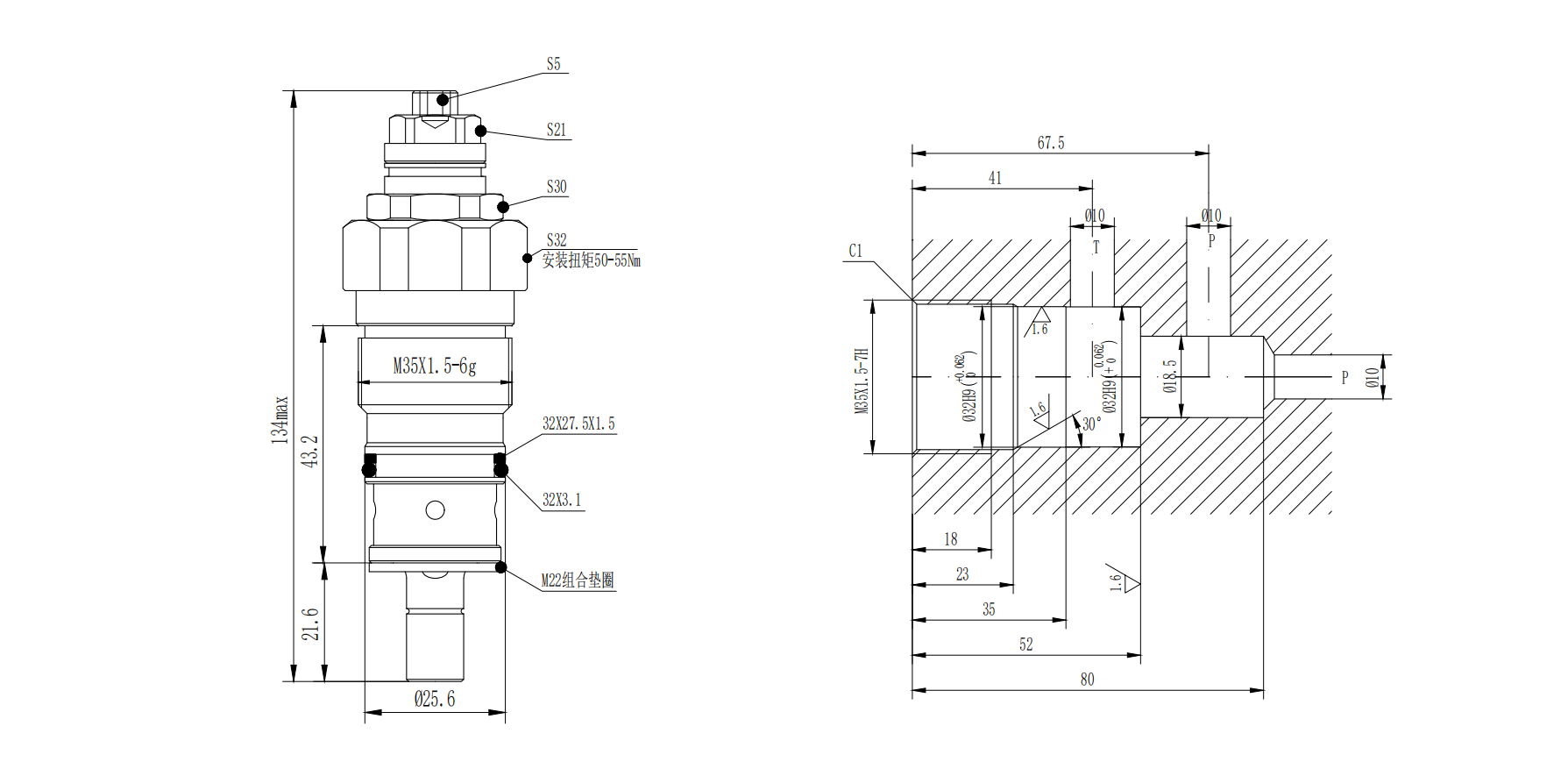Directly Cartridge Relief Valve