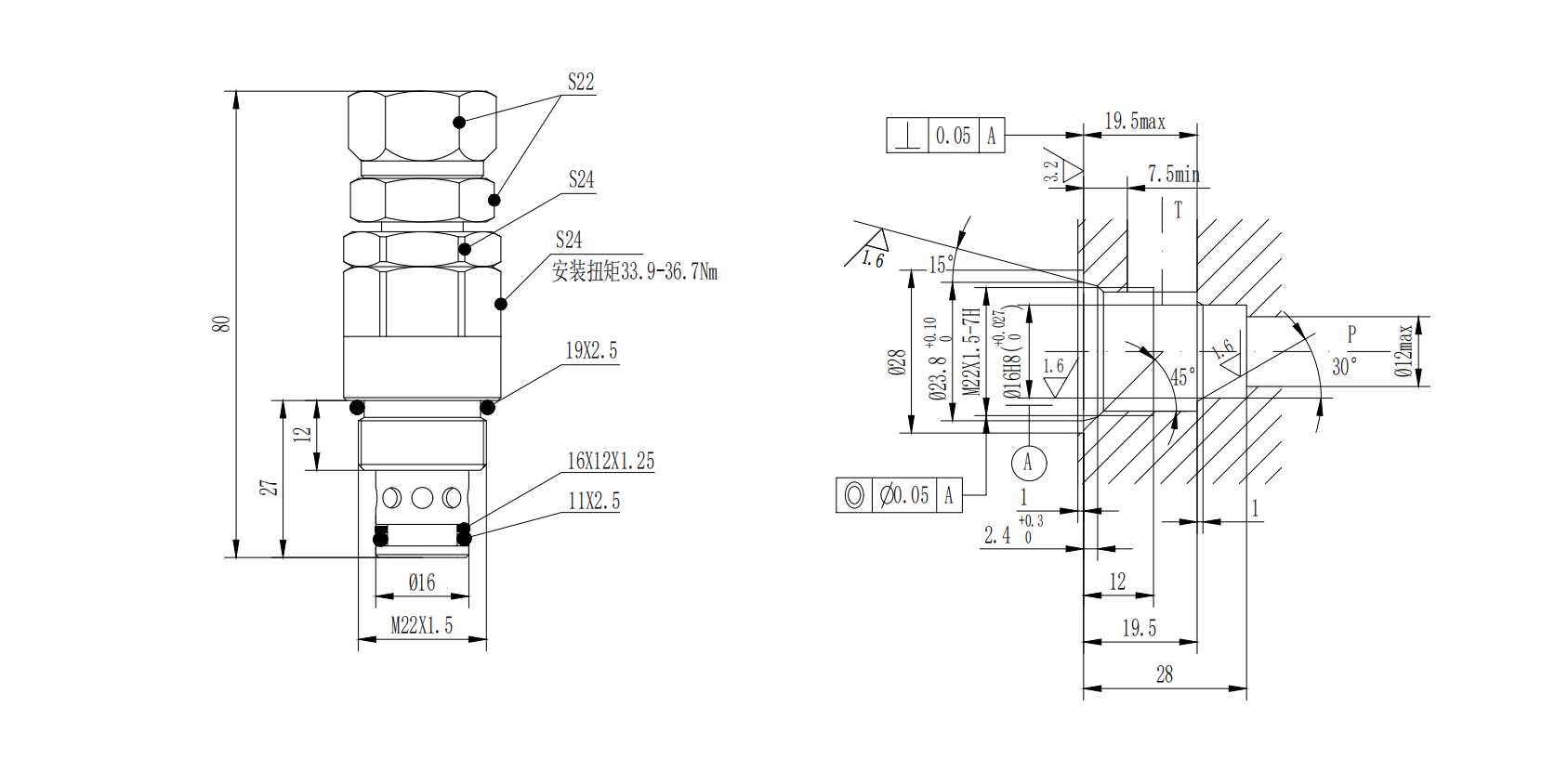 Pilot Type One Way Relief Valve