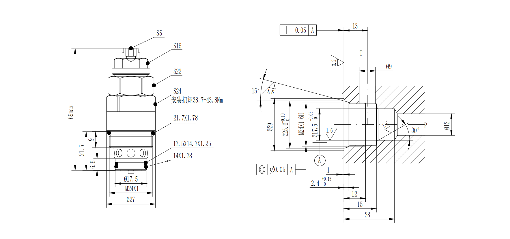 Pilot Operated Check Cartridge Relief Valve