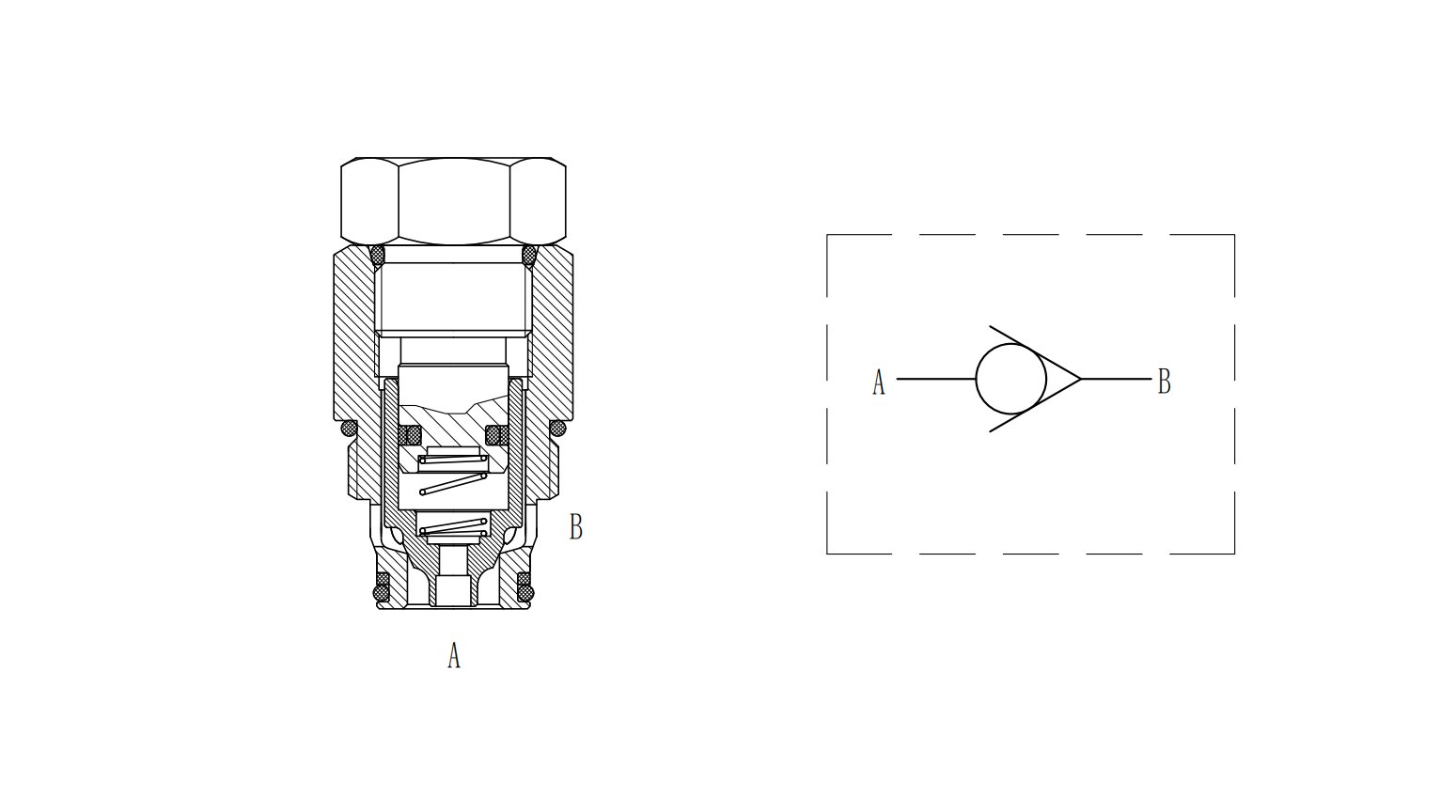 Poppet Reverse Check Valve