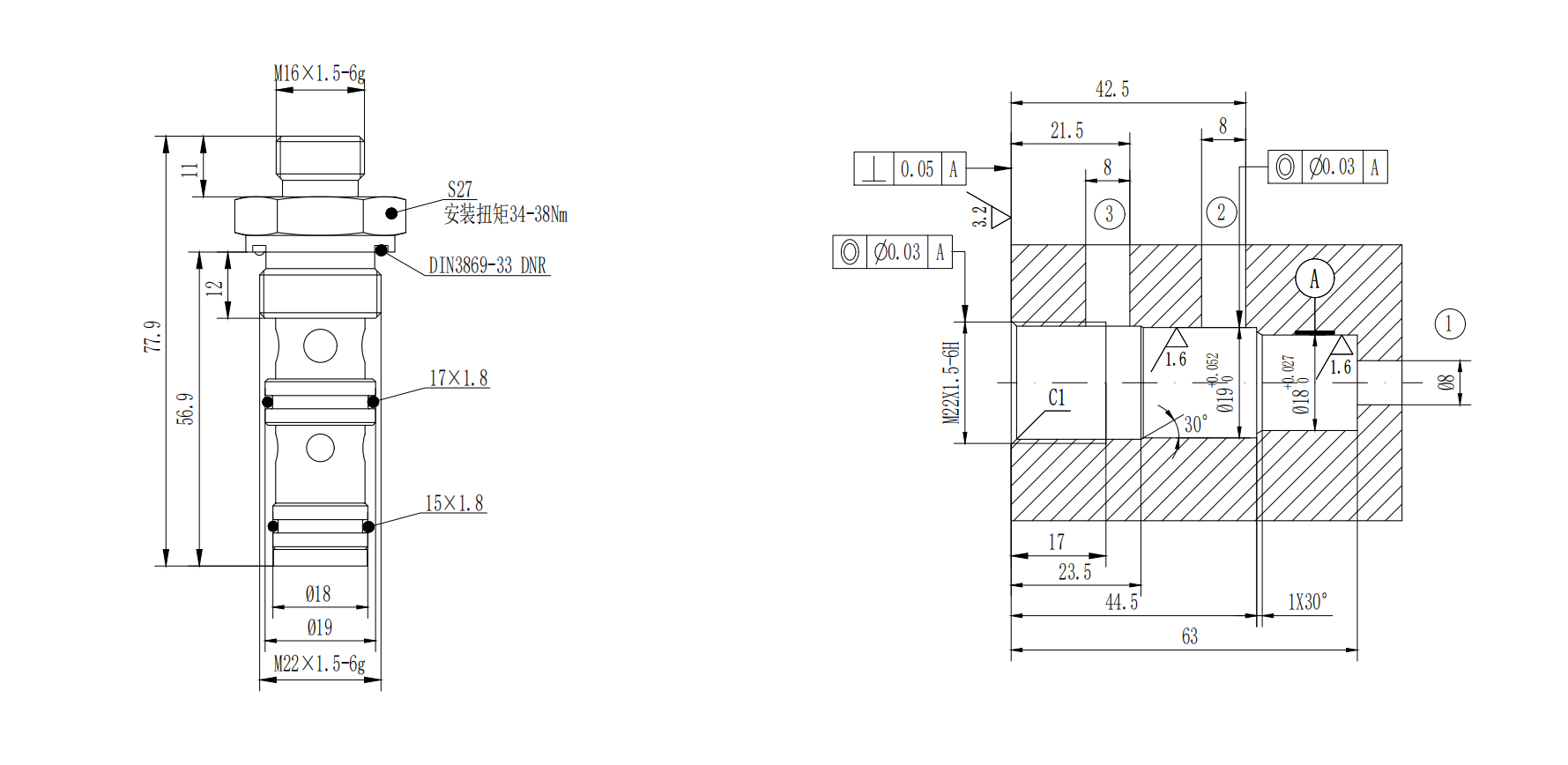 Ball Type Cartridge Check Valve