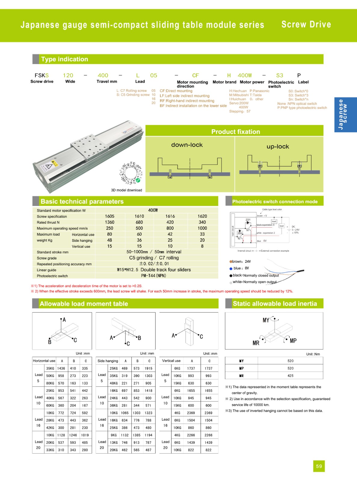 Precision screw slide