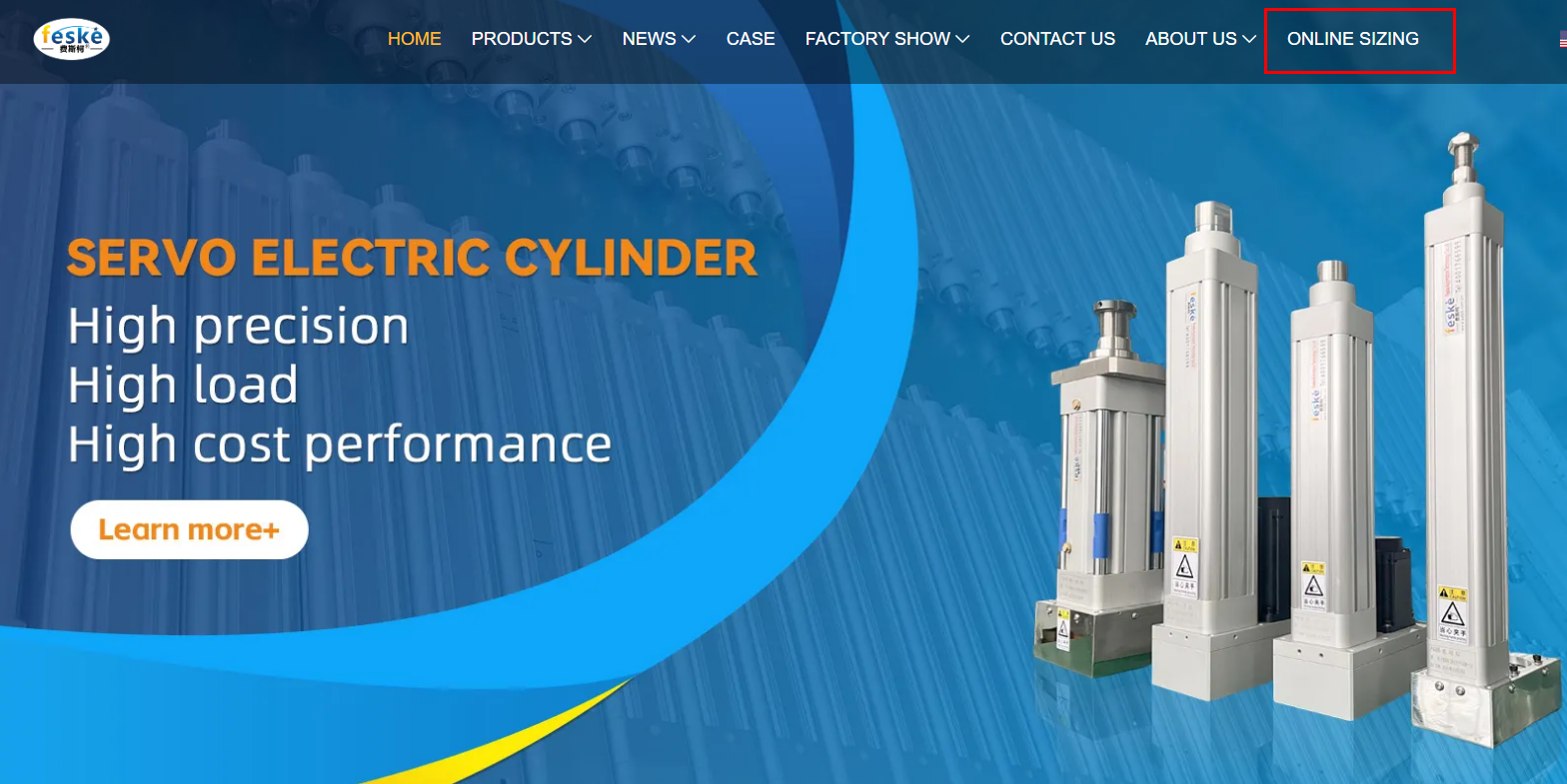 Online selection of electric cylinders