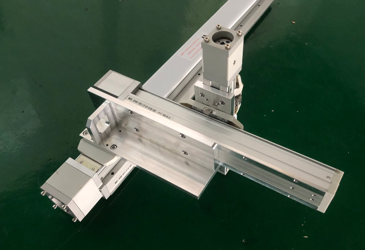 This custom-designed three-axis robotic arm, soon to be shipped,