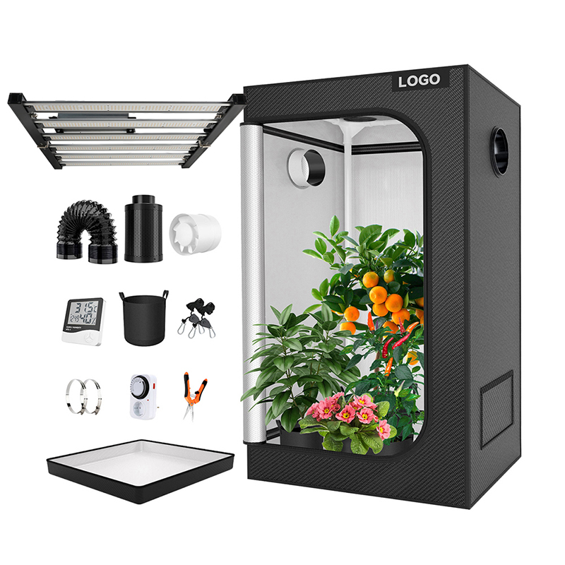 Système de culture 2x2, kit pour 1 plante, kit de tente de culture intégré au WiFi, ventilation automatique, circulation, programmation, lampe de culture à LED à spectre complet, tente Mylar 2000D