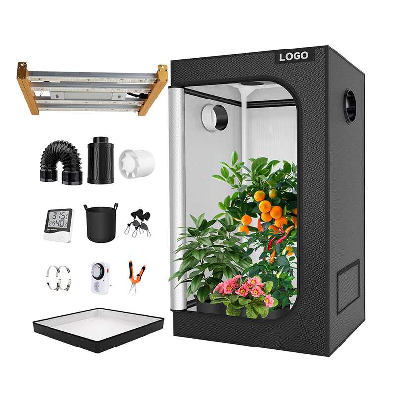 Tienda de cultivo hidropónico, Mylar 600D reflectante, con ventana de observación y bandeja de suelo para cultivo de plantas en interiores, 2' x 2'
