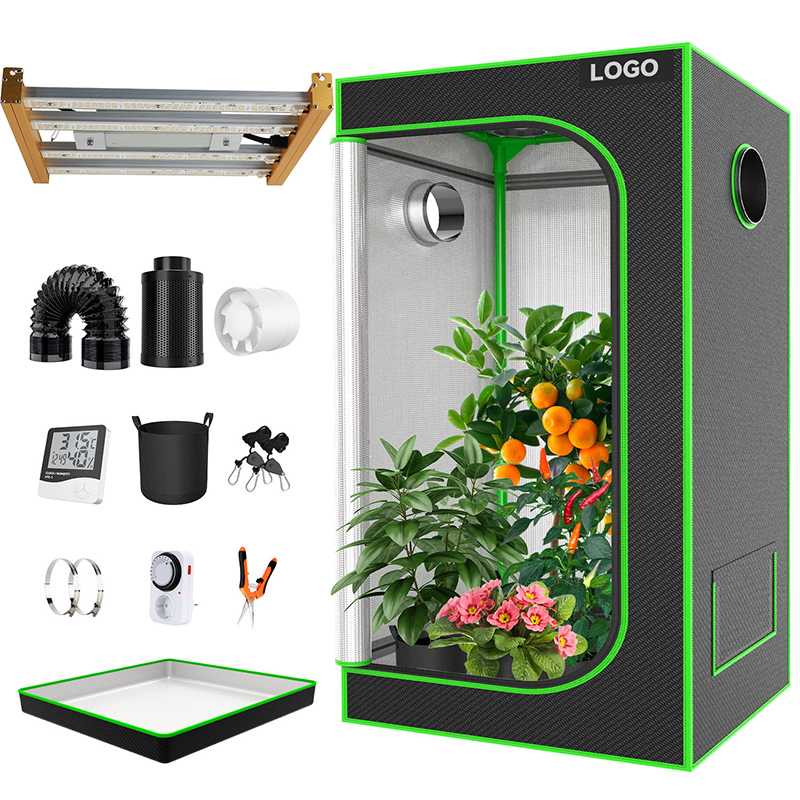 Grow Tent 600D Mylar Hydroponic Indoor Plants Growing Tent with Floor Tray Grow Room 2'X2'
