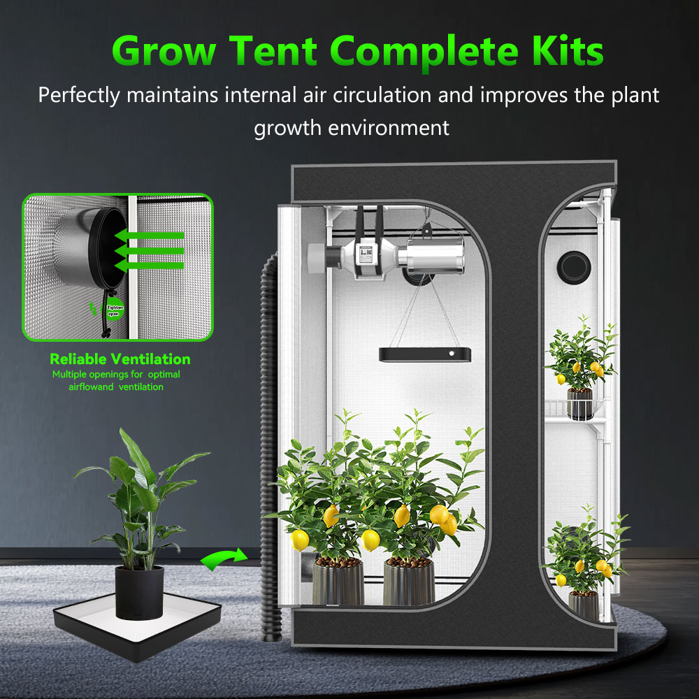 Plant Grow Tent Hydroponic Higher Density 600D Mylar Reflective Indoor Plant Greenhouse for Flora Vegetables Flower
