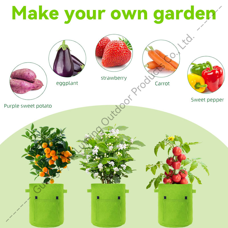Sacs de culture de pommes de terre avec 2 rabats 15 gallons, pot de plantation robuste de 14 oz/yd² avec poignées robustes et 2 fenêtres de récolte pour pommes de terre, tomates et légumes
