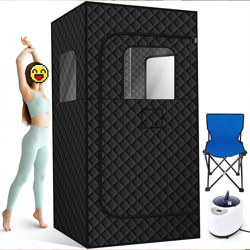 Coffret de sauna, sauna à vapeur portable, sauna portable pour la maison, tente de sauna avec cuiseur vapeur de 2,6 L, 9 niveaux