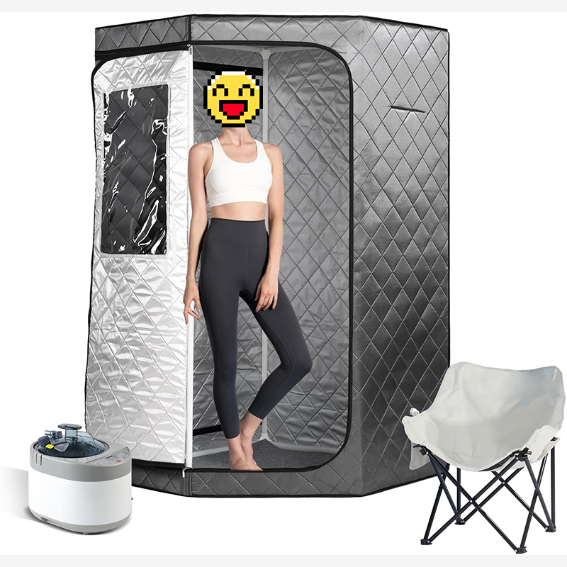 Portable Sauna Box for Home, Personal SPA Steam Sauna with 5 Min Fast Heating &15 Levels Heat, Warm Sauna Tent with 3L/1200W Steamer, Folding Chair