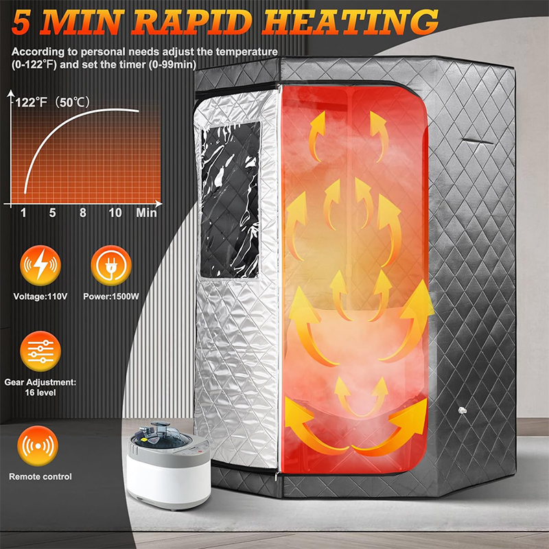 Steam Sauna with 660nm Red Light