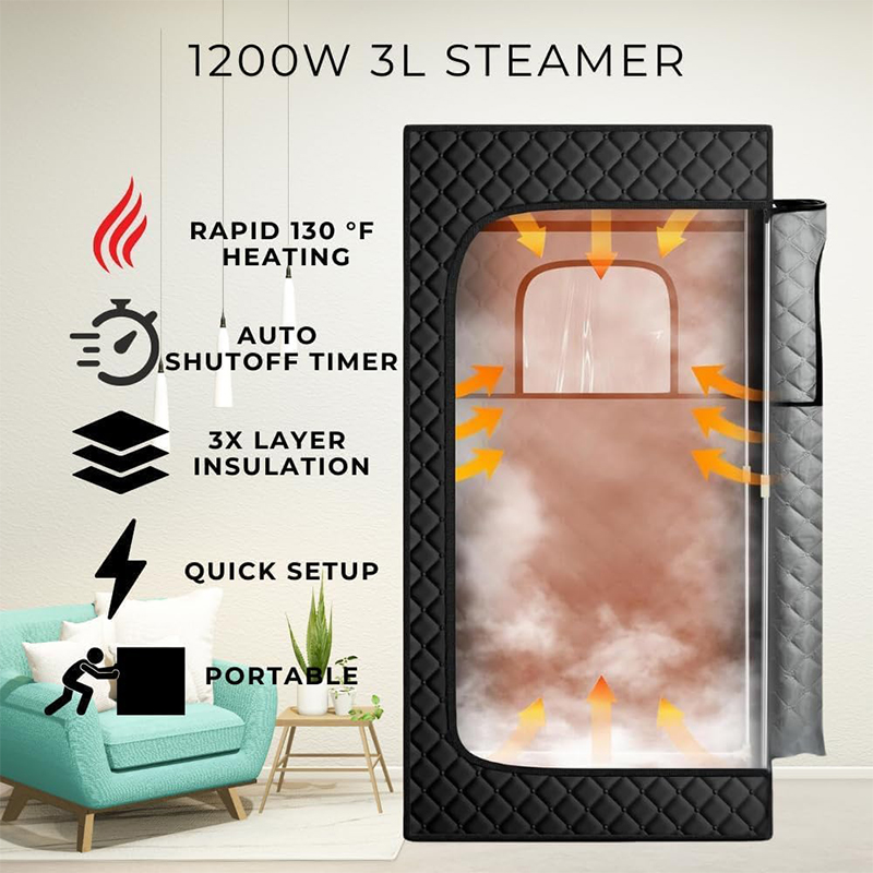 Sauna portable pour la maison, boîte de sauna pour tout le corps, tente de sauna à vapeur personnelle pour spa à domicile avec cuiseur vapeur 3L 110V, sauna à domicile 2024