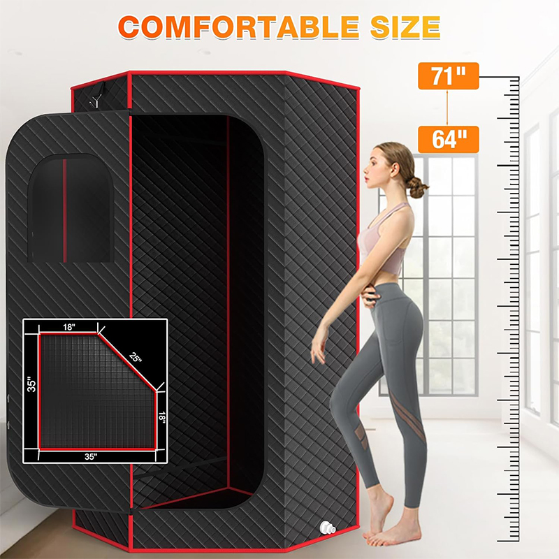 Coffret de sauna portable, sauna infrarouge portable pour la maison avec cuiseur vapeur 3L, télécommande, chaise pliante et tapis, tente de sauna à vapeur personnelle pleine grandeur