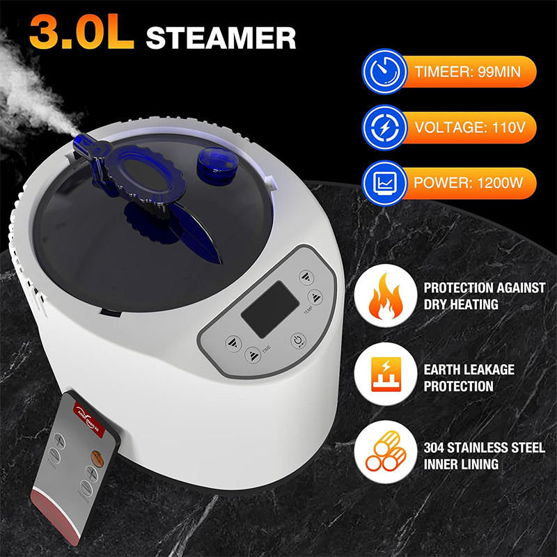 Coffret de sauna portable, sauna infrarouge portable pour la maison avec cuiseur vapeur 3L, télécommande, chaise pliante et tapis, tente de sauna à vapeur personnelle pleine grandeur