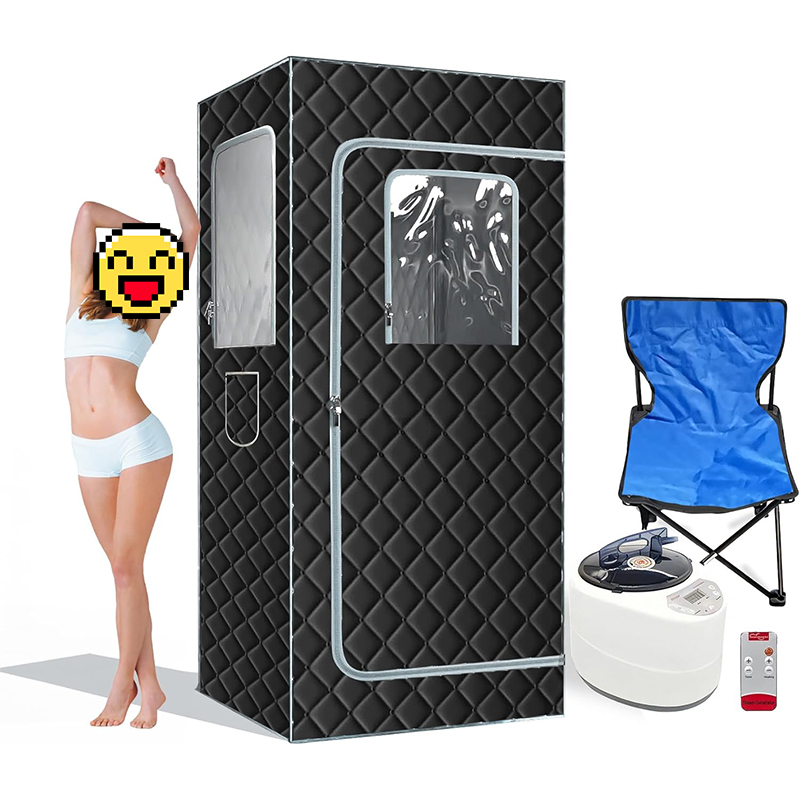 Sauna portable pour la maison, tente de sauna à vapeur avec cuiseur vapeur de 4 L, chaise de sauna pliante, sauna de désintoxication personnel compact, spa à domicile avec télécommande