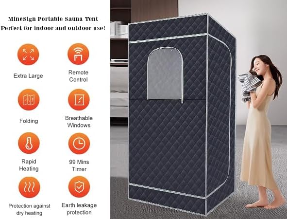 Sauna portable pour la maison, tente de sauna à vapeur avec cuiseur vapeur de 4 L, chaise de sauna pliante, sauna de désintoxication personnel compact, spa à domicile avec télécommande
