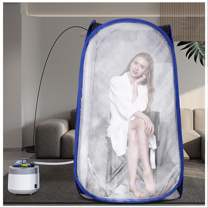 Sauna à vapeur pliable, sauna portable pour la maison, tente de sauna, boîte de sauna avec cuiseur vapeur de 2,6 L, télécommande, chaise pliante, 9 niveaux