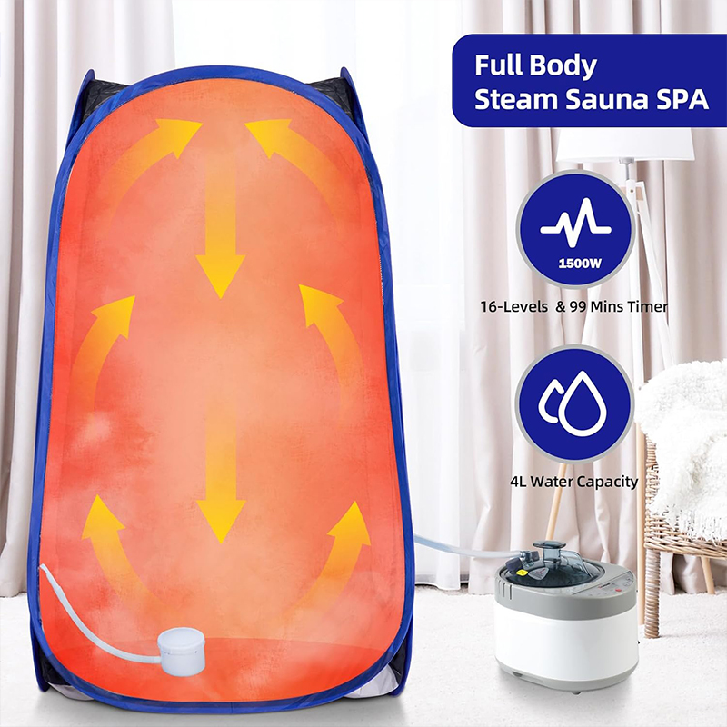 Sauna à vapeur pliable, sauna portable pour la maison, tente de sauna, boîte de sauna avec cuiseur vapeur de 2,6 L, télécommande, chaise pliante, 9 niveaux