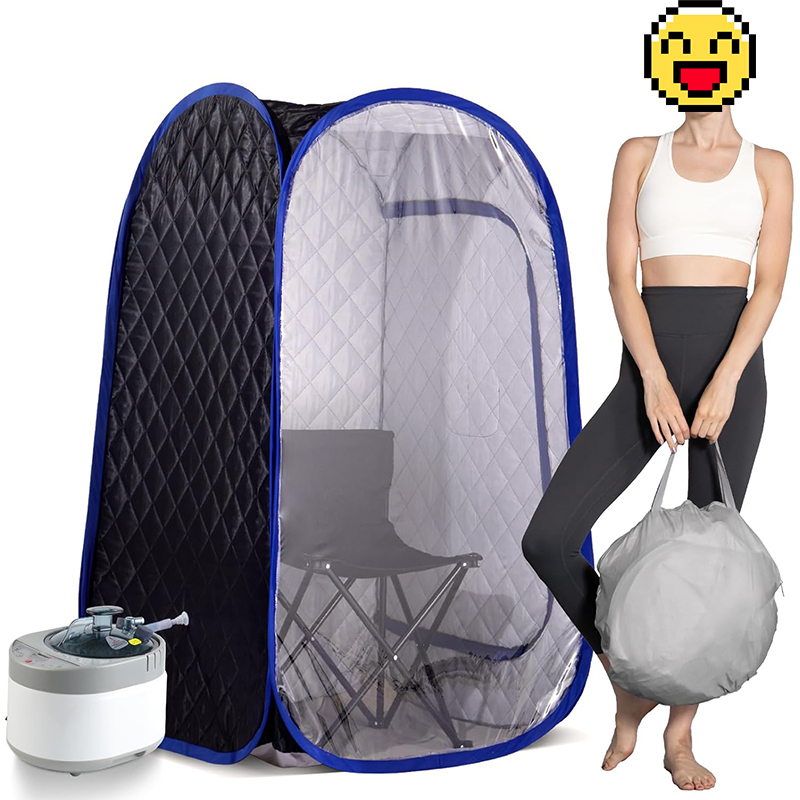 Sauna à vapeur pliable, sauna portable pour la maison, tente de sauna, boîte de sauna avec cuiseur vapeur de 2,6 L, télécommande, chaise pliante, 9 niveaux