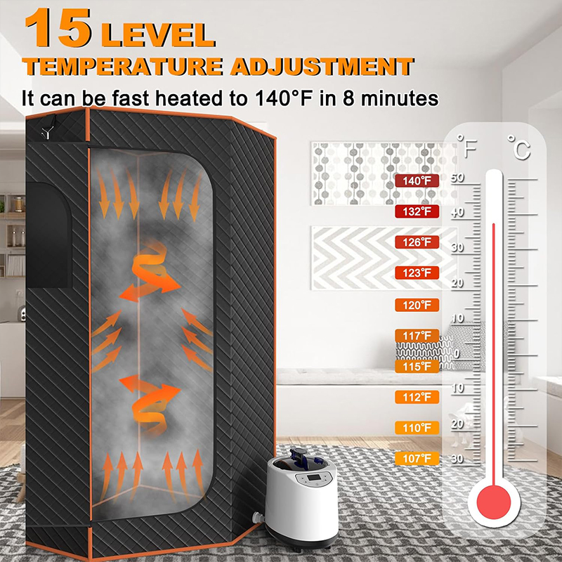 Large Portable Steam Sauna, 3L Steamer Portable Sauna Box for Home, Personal Sauna with Big Sauna Chair, Remote Control, Foot Massager