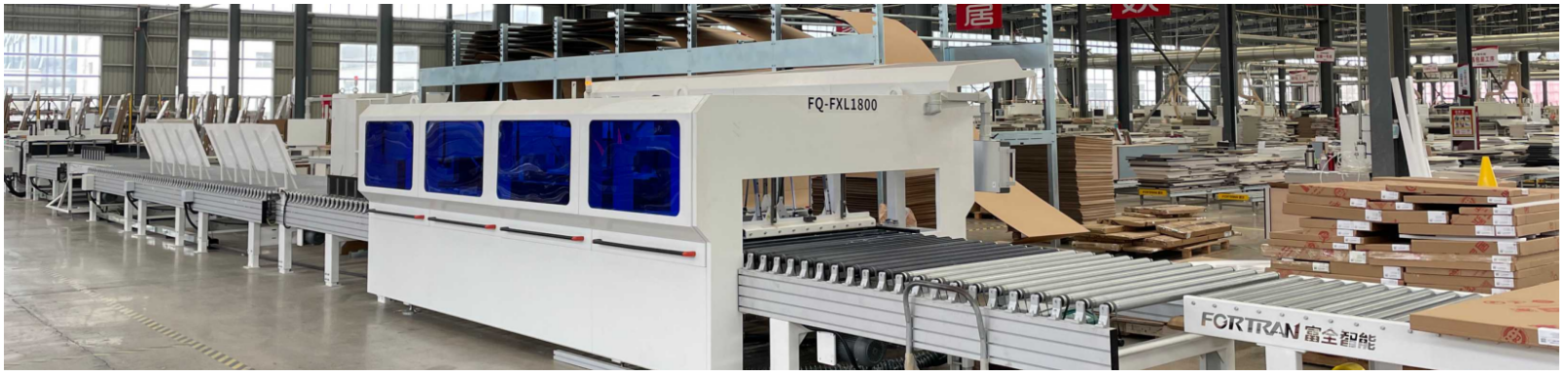 Folding box packaging production line