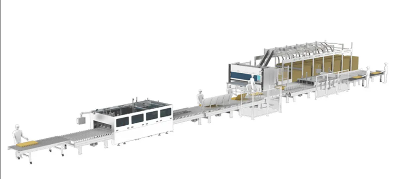 Complete panel packaging production line