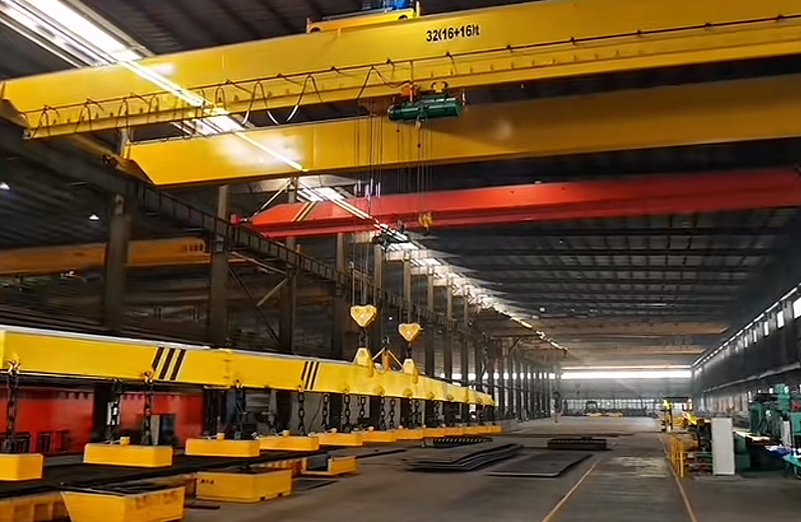 Overhead Crane with Electromagnetic Lifting Beam