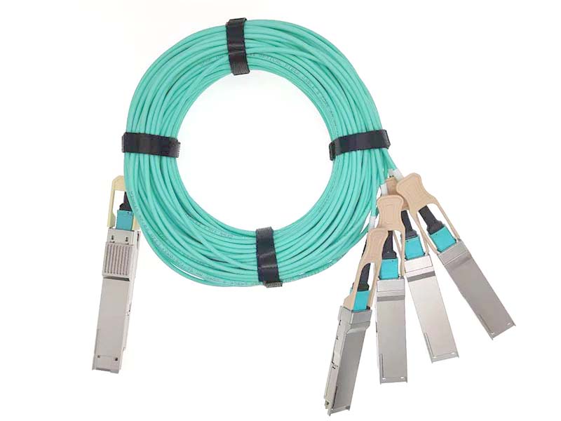 400G QSFP-DD থেকে 4x100G QSFP56 সক্রিয় অপটিক্যাল কেবল