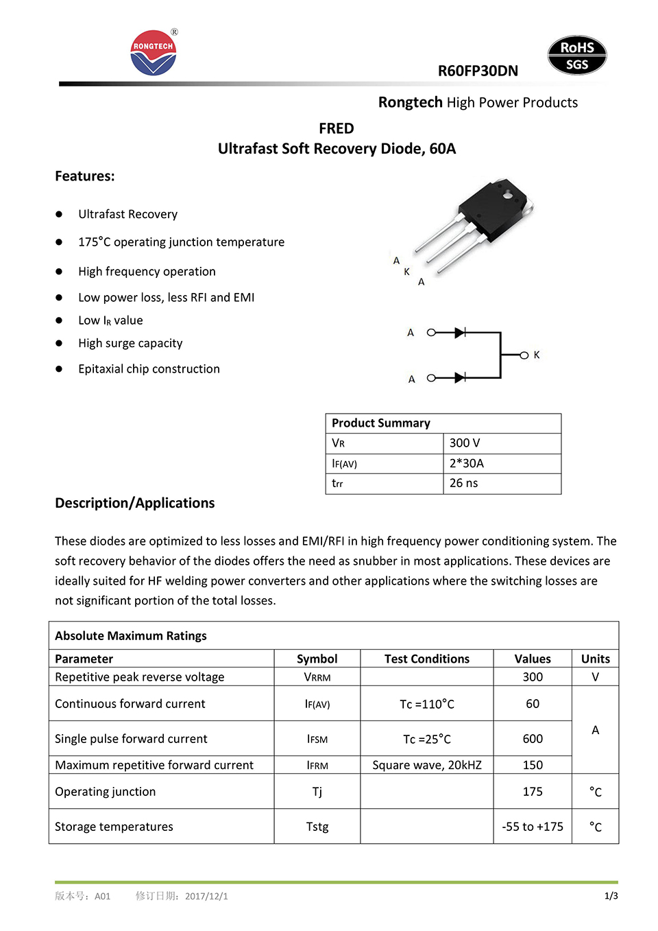 R60FP30DN FRD diode